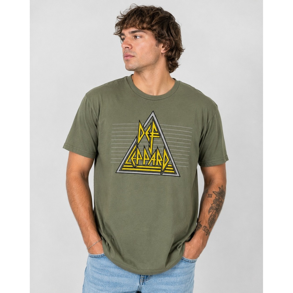 Def‎ Leppard 2024 Official Licensed Graphic Tee Shirt Men's LRG [L] Olive Green